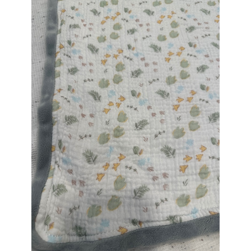 Douglas Baby Gray Dinosaur Lovey Security Blanket Muslin large Botanical Print - Picture 4 of 7